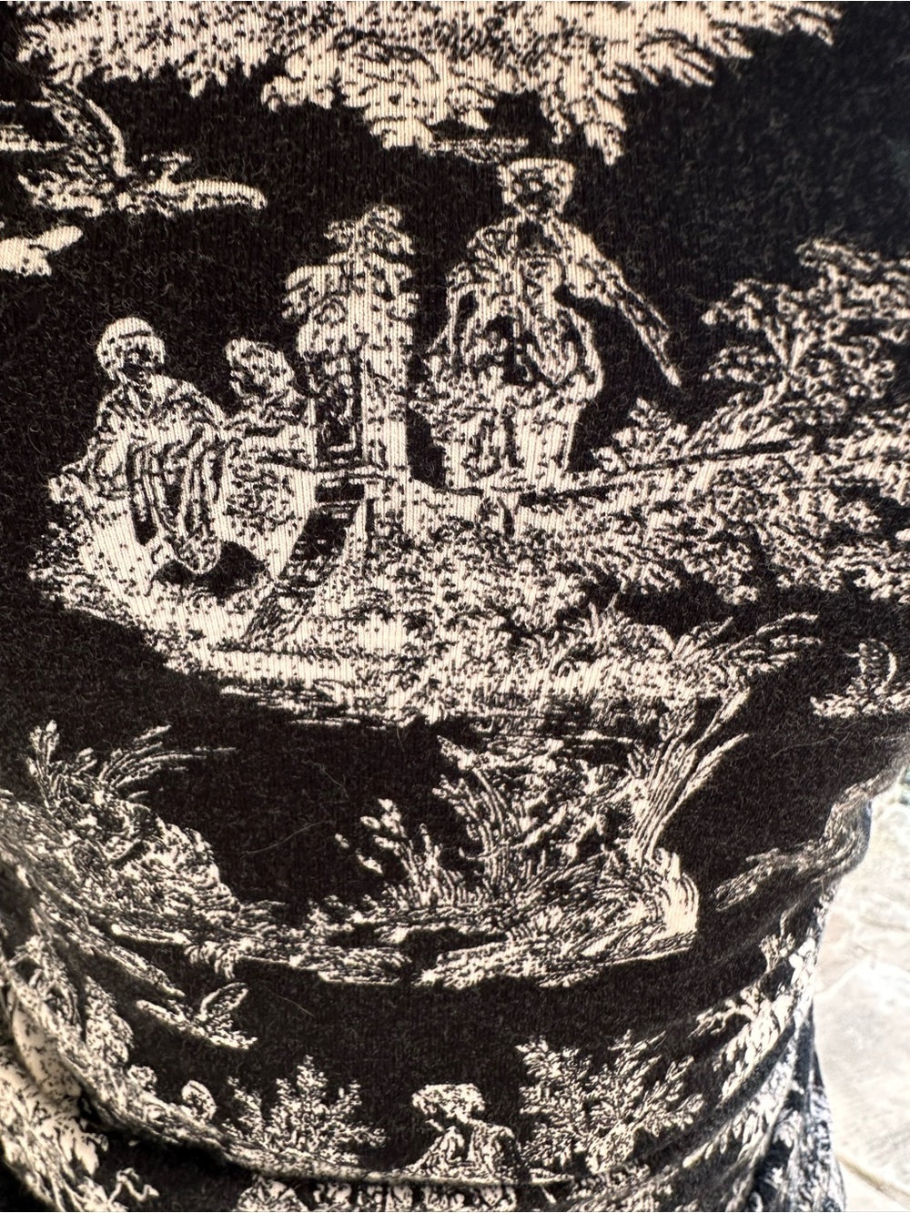 Thirty / Thirty Black and Ivory Toile Print Tank Top - Picture 5 of 12